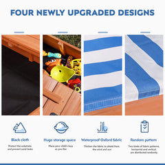 Sandbox with foldable storage benches for kids by Agitree