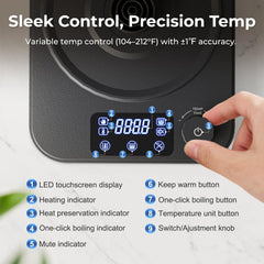Precision control ±1°F temperature AGORVIO kettle