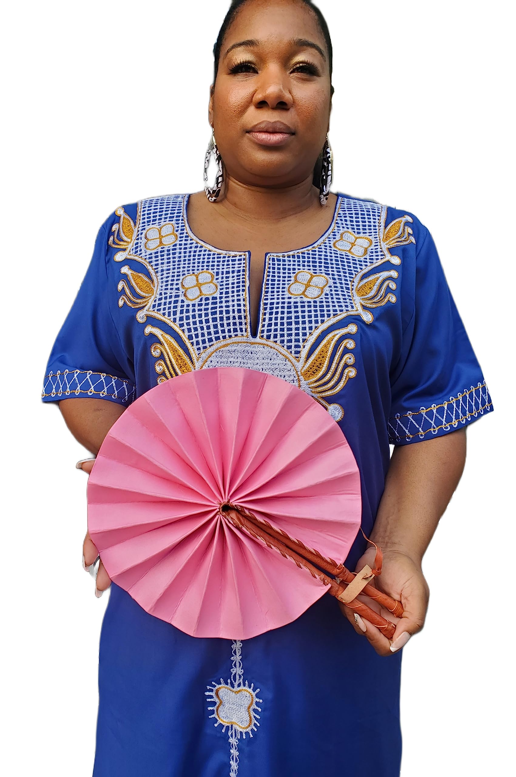 Ghana handcrafted fan with genuine leather handle