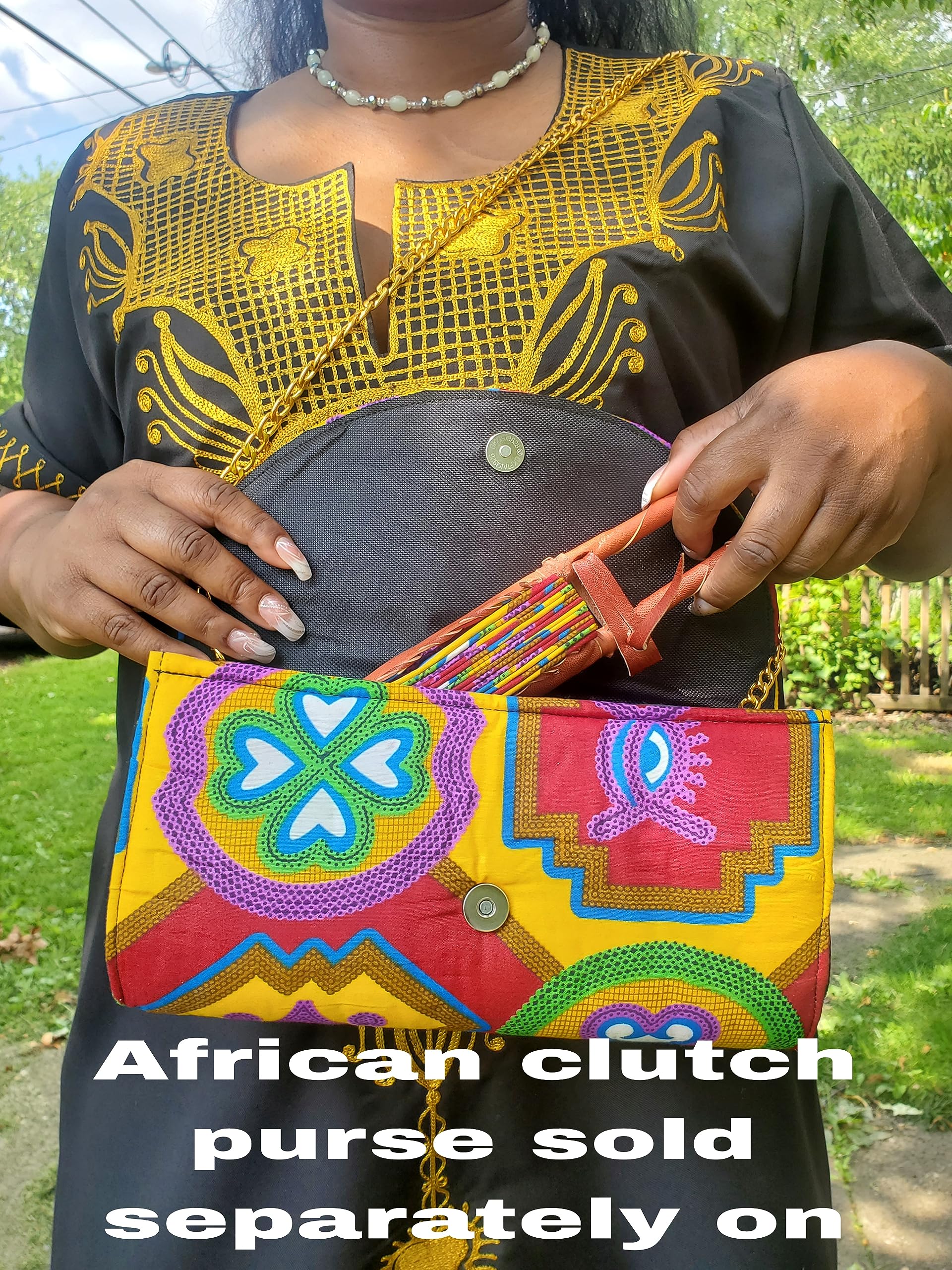 Ghana handcrafted cultural folding fan by Ahiastring
