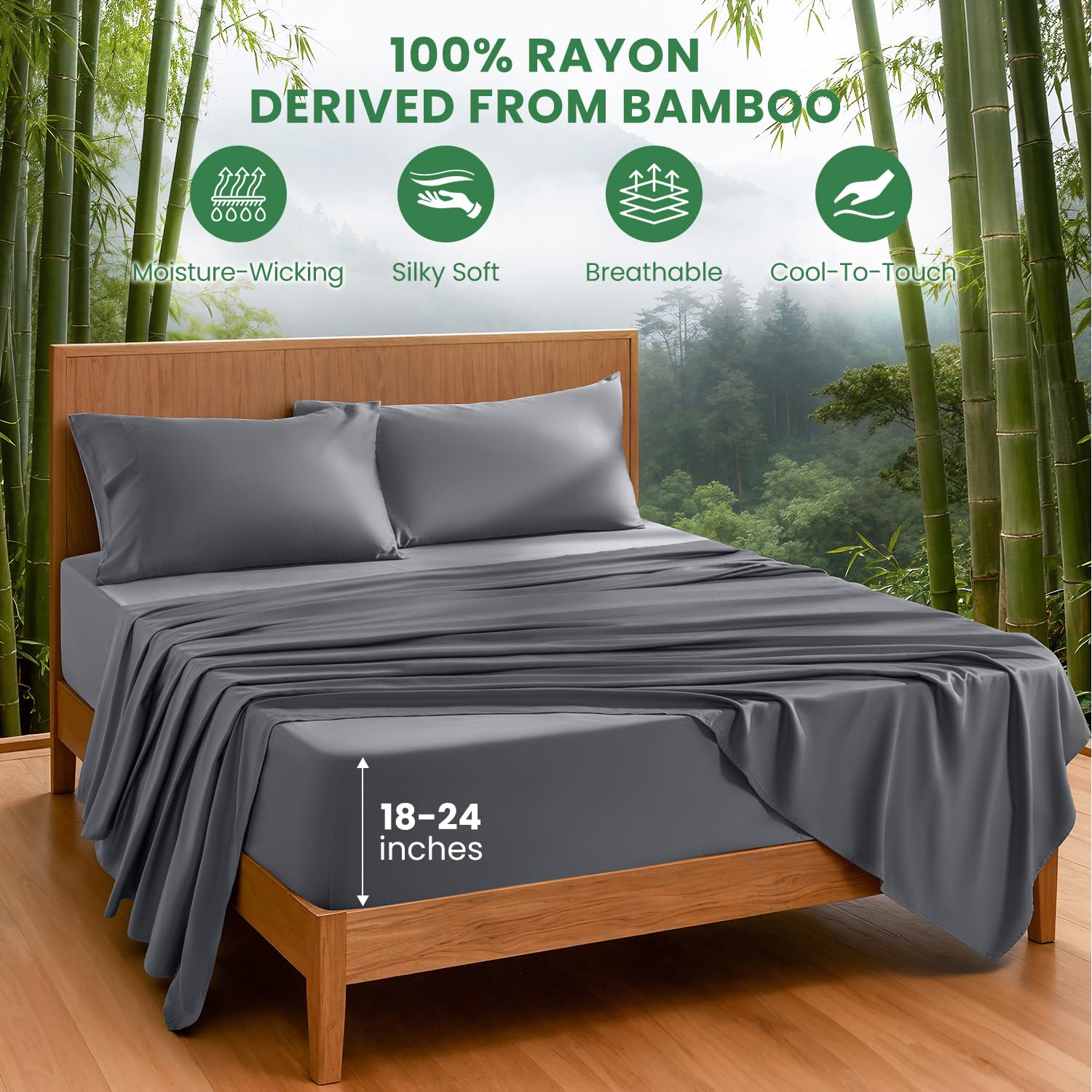 aiangu bamboo sheet set queen fitted sheet 60 x 80