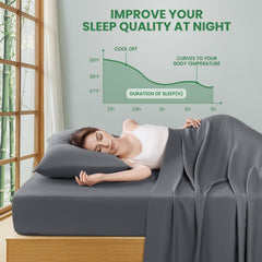 aiangu 4pc bamboo sheet set extra deep pocket