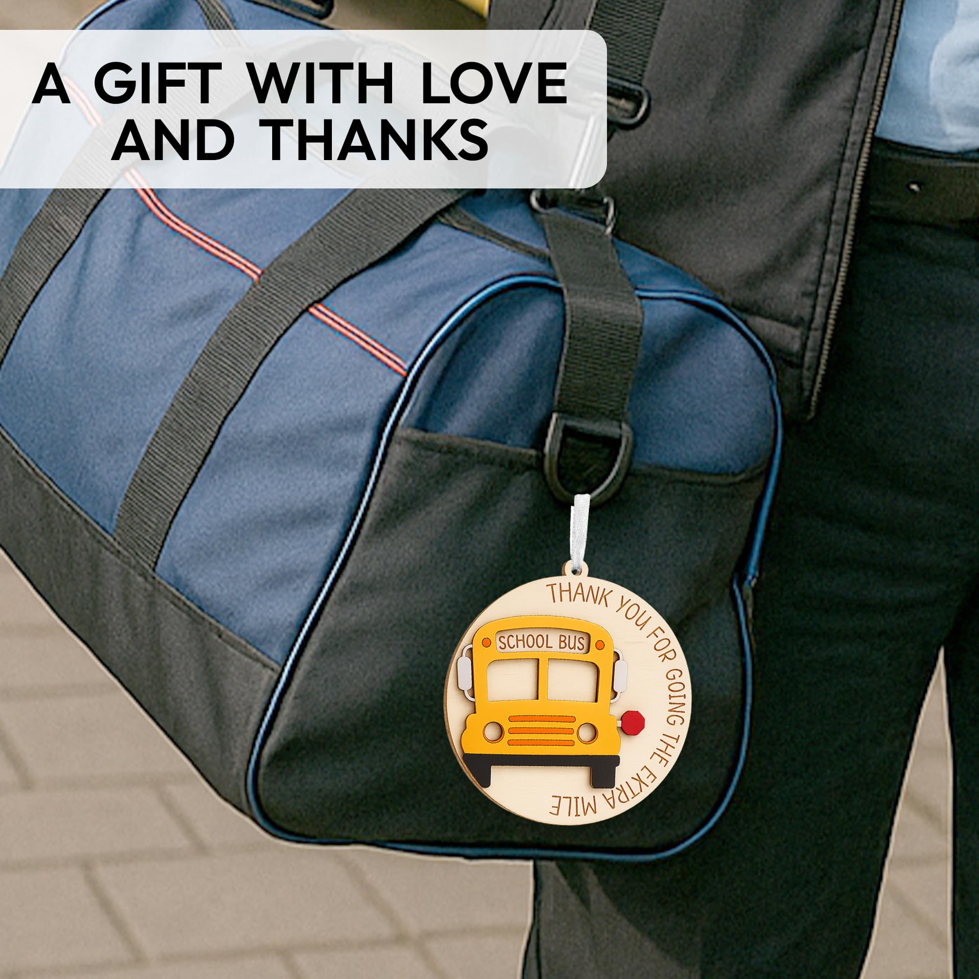 Eco-friendly Wooden School Bus Driver Keepsake