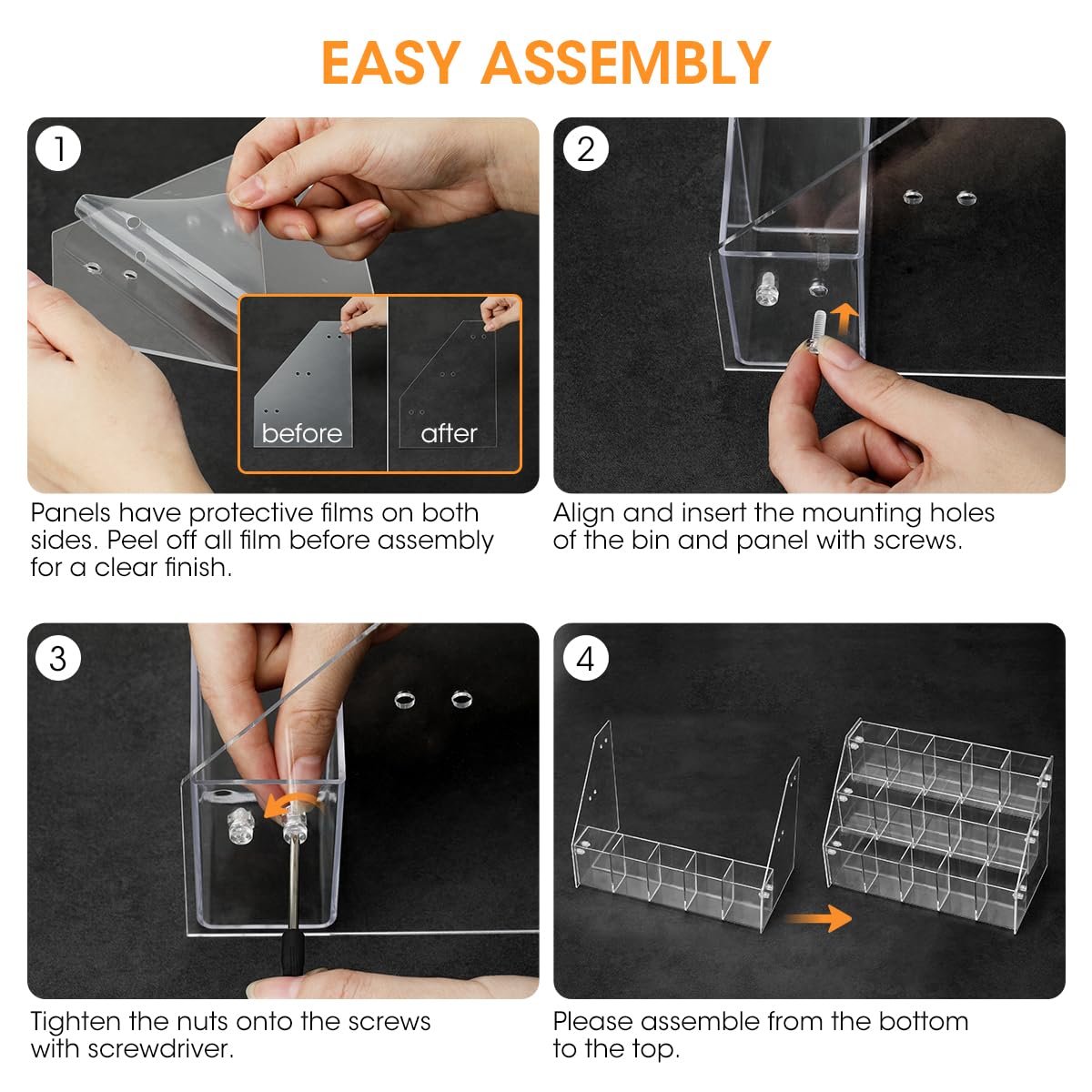 Durable BPA-free acrylic drink packet holder easy to clean with mild soap and water