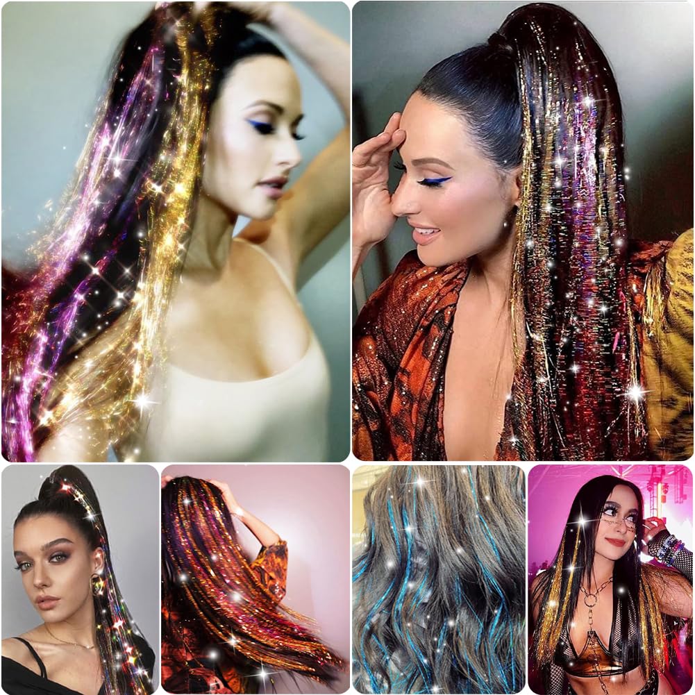 Sparkling hair tinsel for daily use and parties
