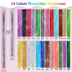 Hair tinsel kit tools Crochet Hook Threader Wig Clips included