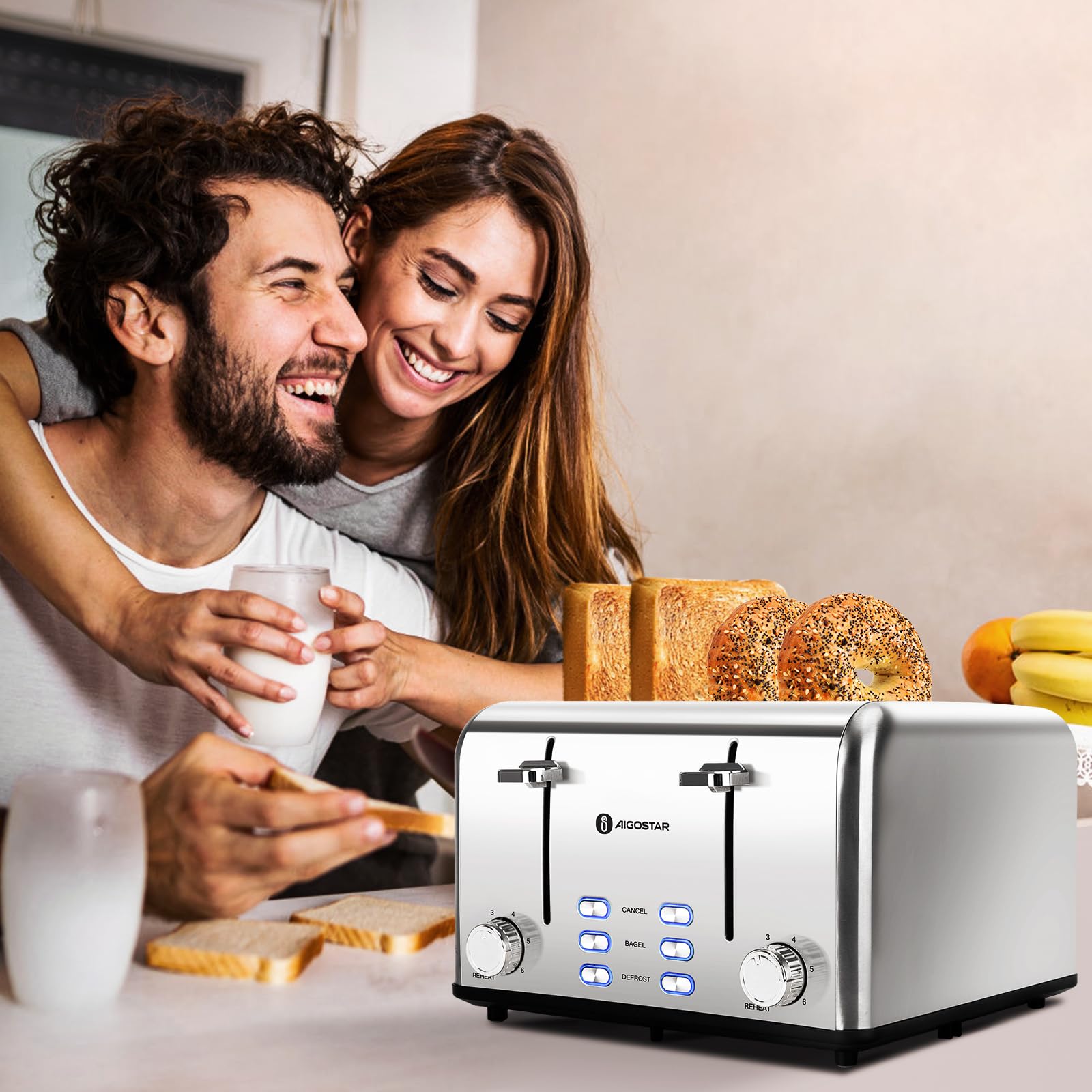 ETL certificated stainless steel construction Aigostar toaster