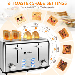Dual independent controls on Aigostar toaster 4 slice