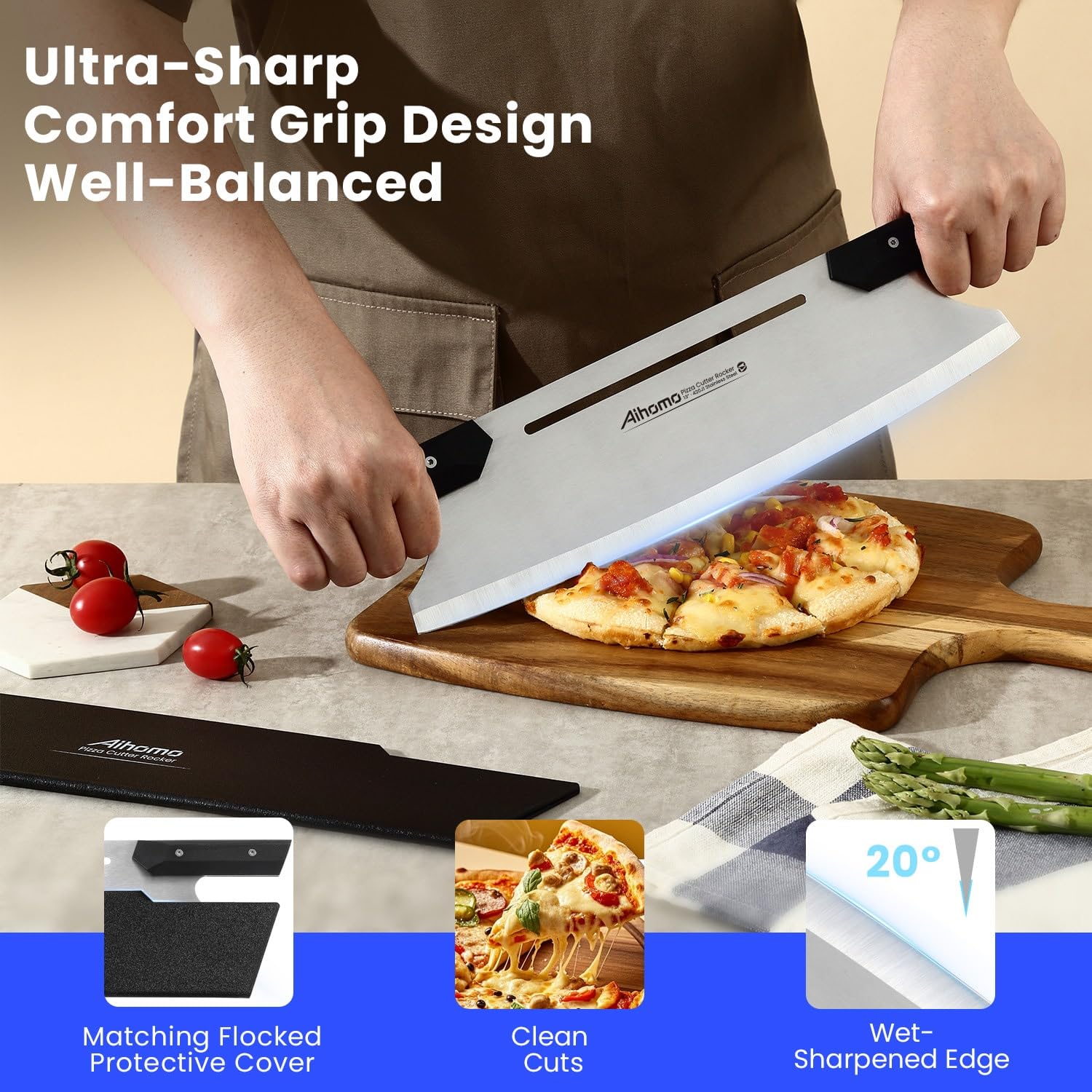 Aihomo 420J1 stainless steel blade detail