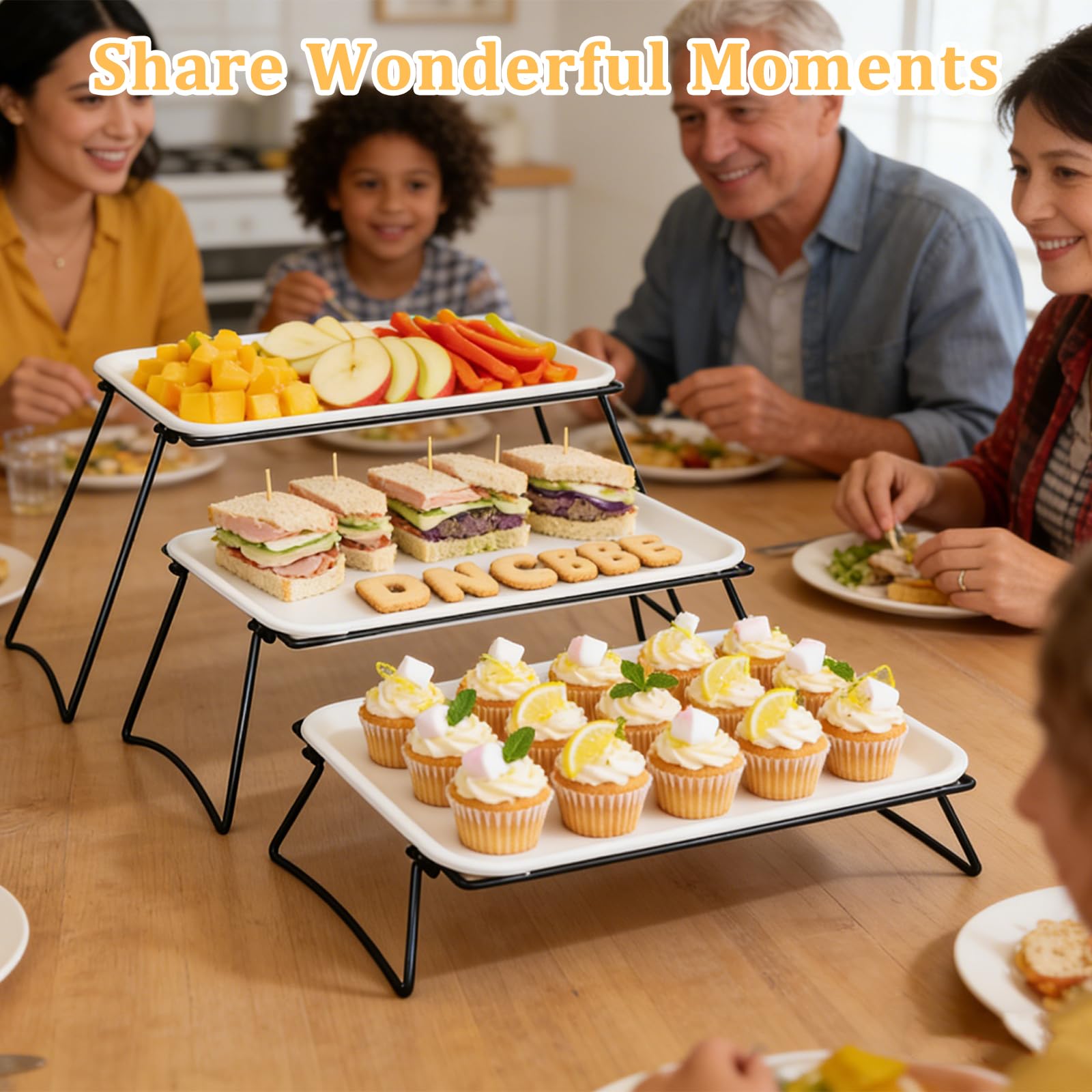 AIHSUMC cupcake fruit dessert display on white melamine trays