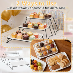 AIHSUMC melamine platters white stacked display detail
