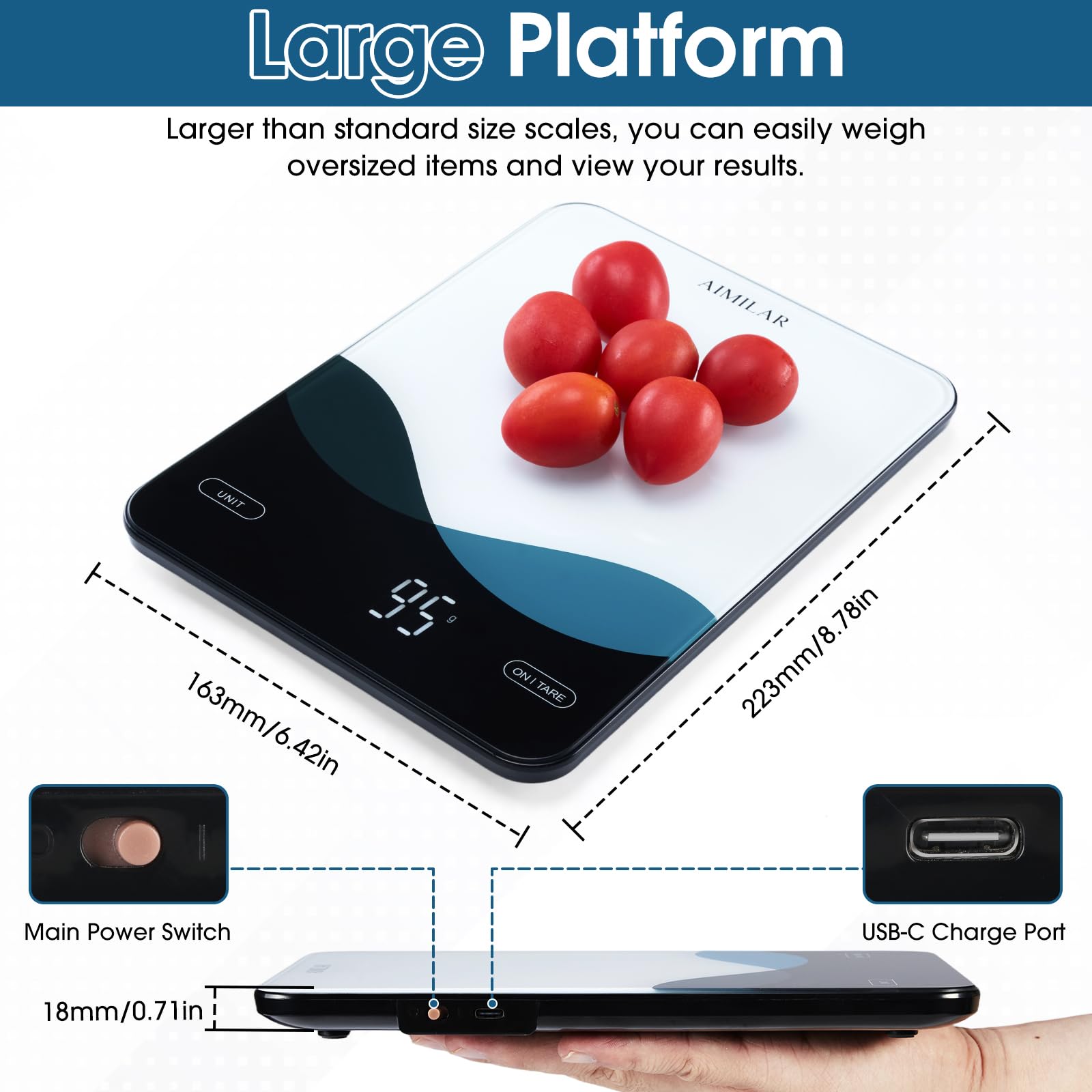 AIMILAR smart kitchen scale in compact design
