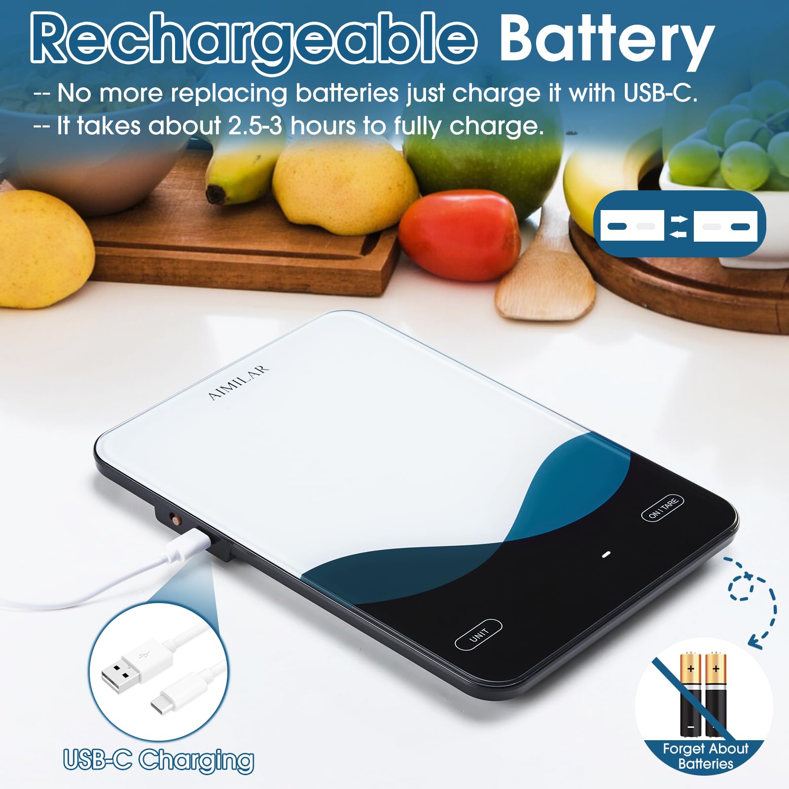 AIMILAR Bluetooth nutrition tracking with tare function