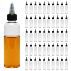 Ainiktozoon 50pcs 4 oz squeeze bottle set in clear PET