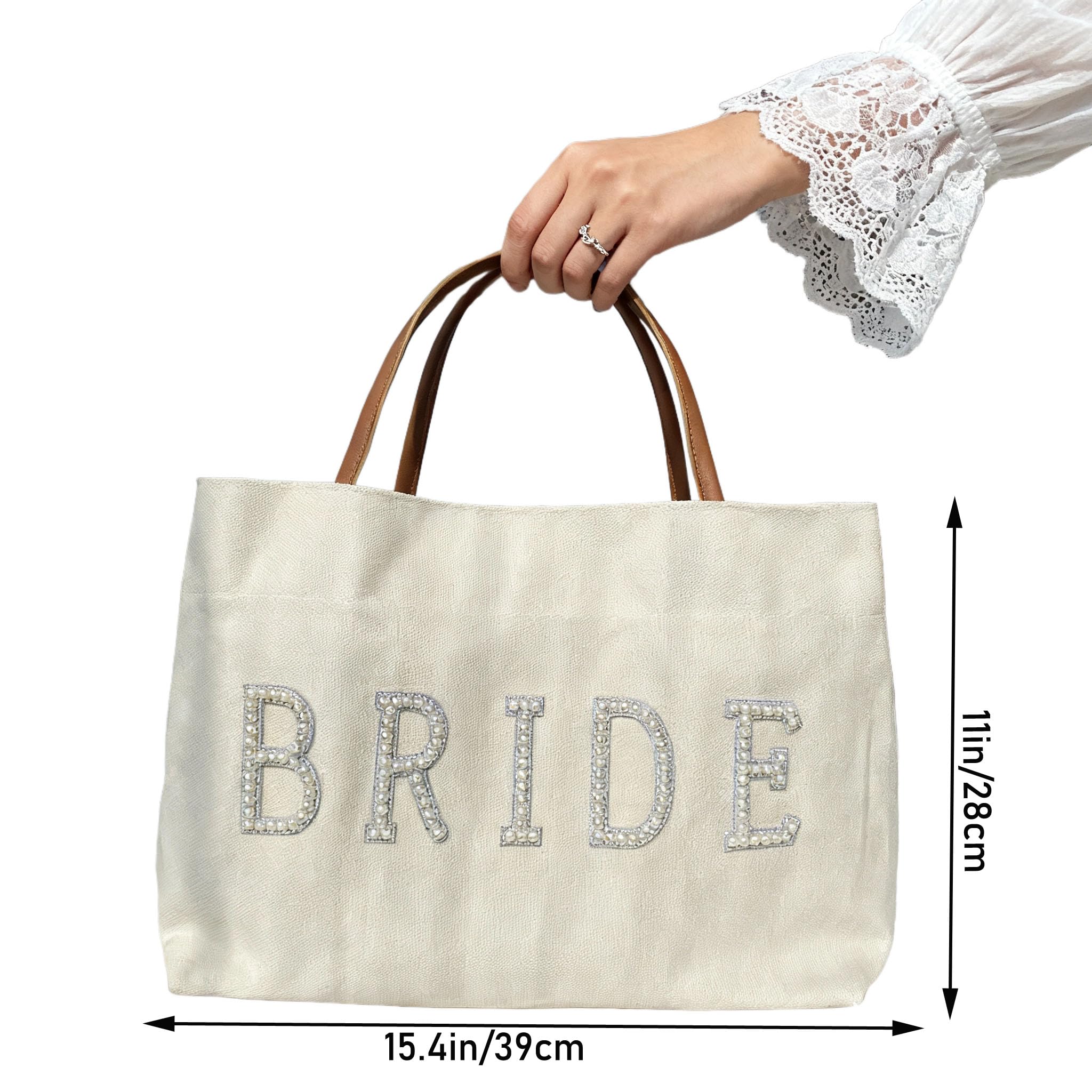 Large canvas tote bag by AINMEGE with PU handles