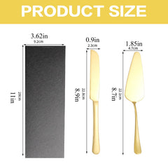 Aiokuo gold cake knife and server set stainless steel