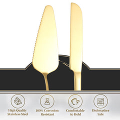 Aiokuo stainless steel cake cutter and pie spatula