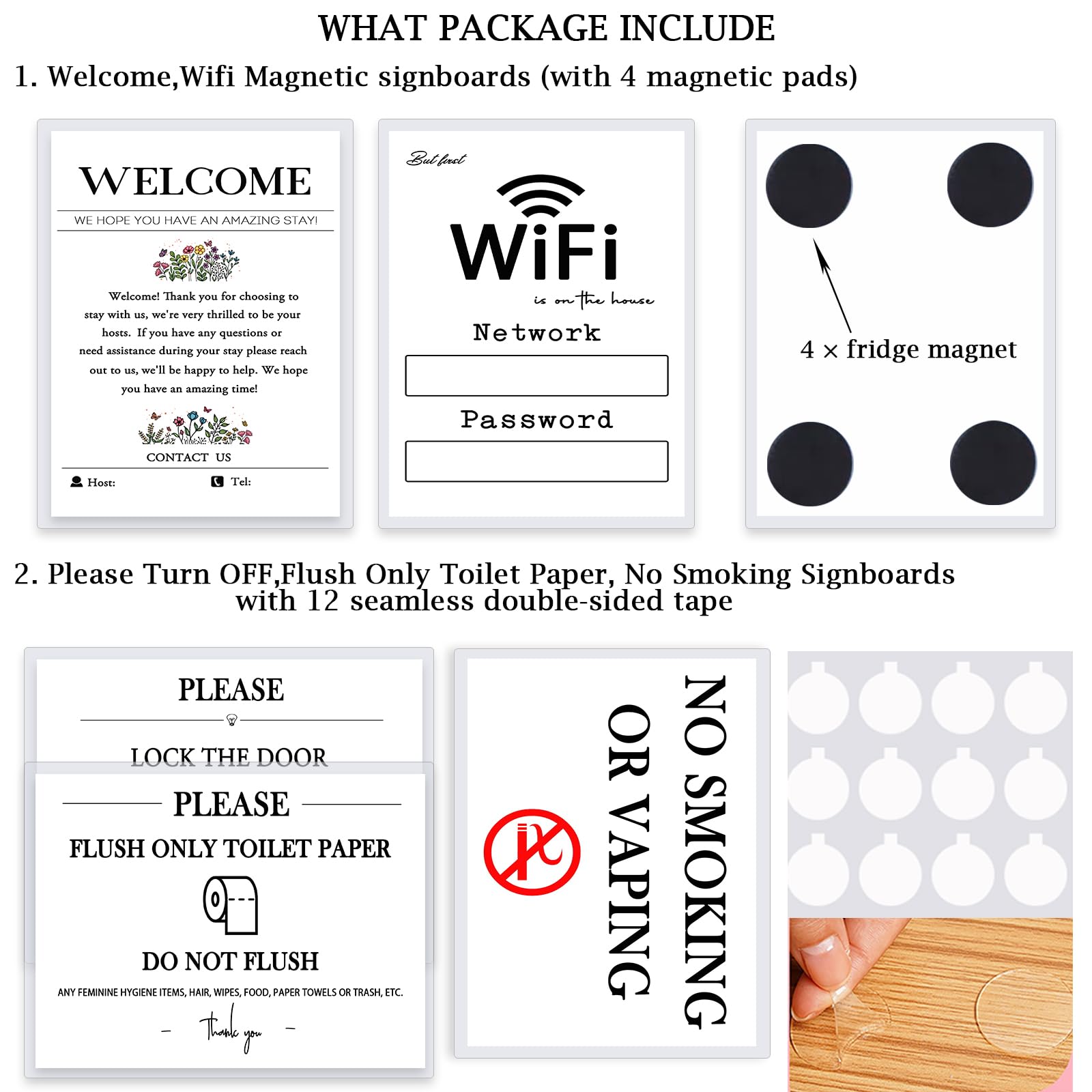 Air BnB flush only toilet paper sign reminder