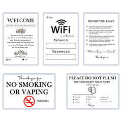 Air Bnb Signs for Hosts five piece laminated sign kit welcome sign