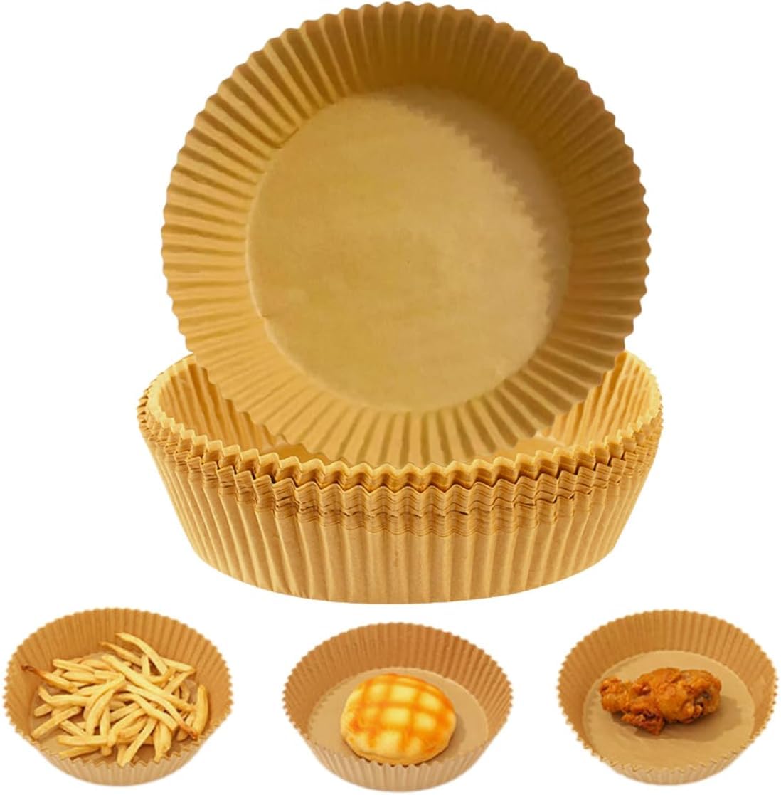 100pcs air fryer liners round parchment 16cm x 16cm for baskets