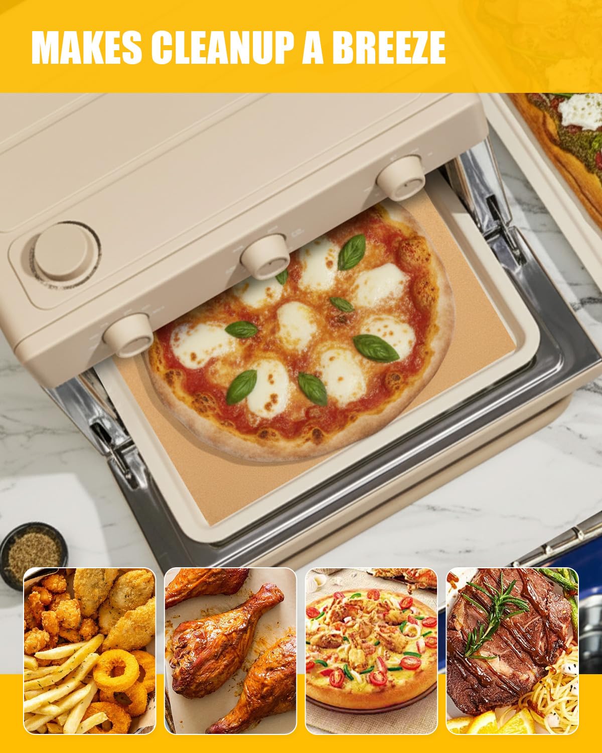 Parchment paper sheets and reusable mats set packaging