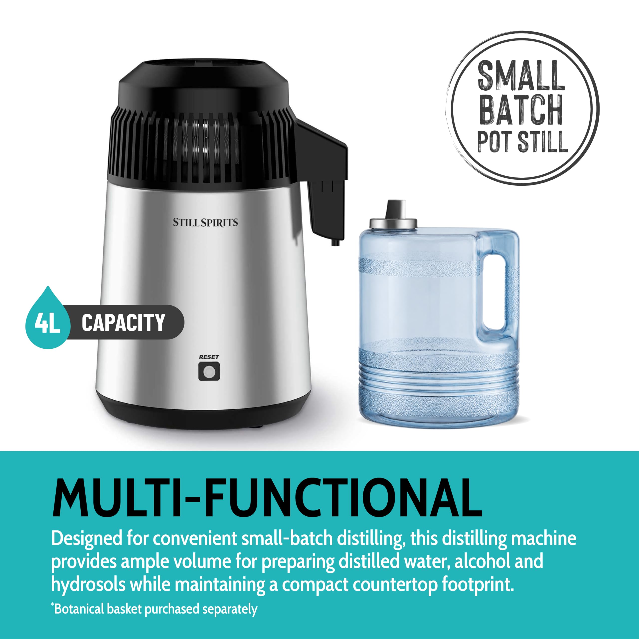 Compact countertop distiller design for small spaces