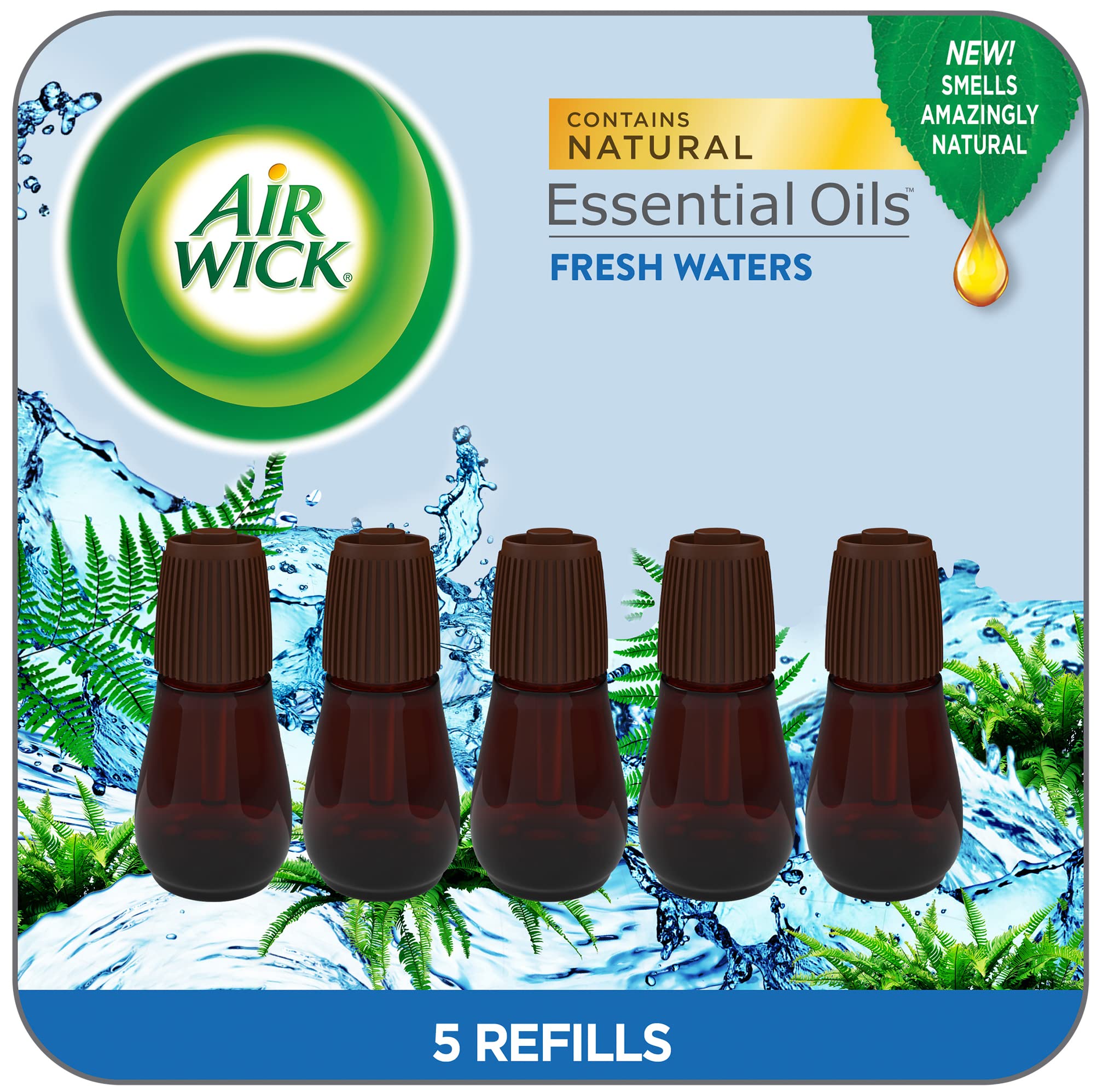 Air Wick Essential Mist Refill Fresh Waters 5 pack packaging
