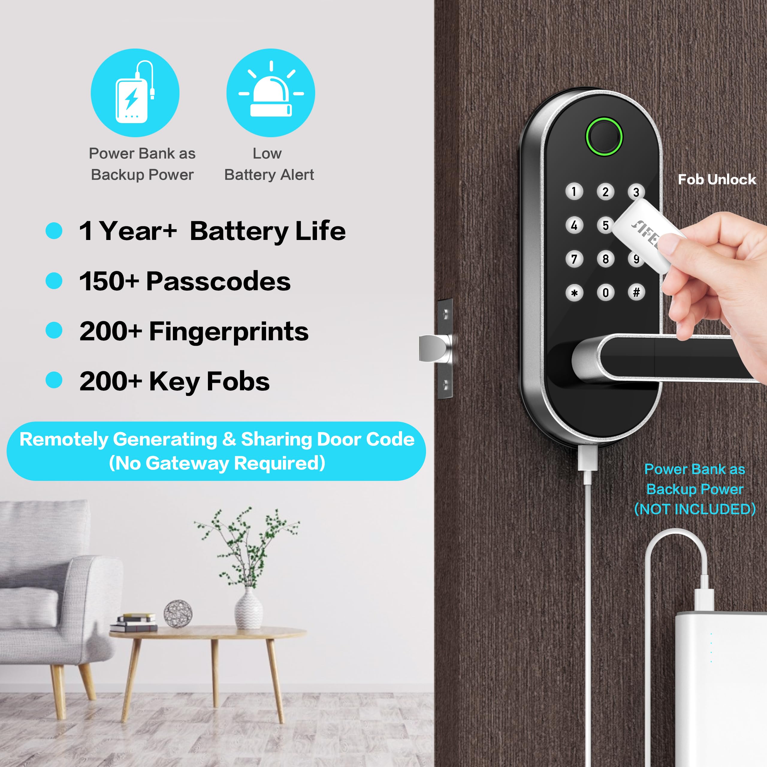 Airbnb rental ready smart lock interface