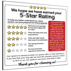 Airbnb Signs star rating magnet 5x5 inches on metal surface
