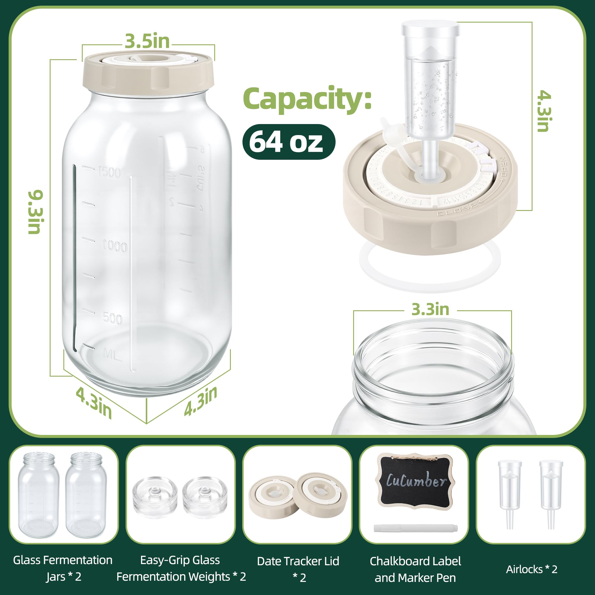 Self-sealing airlocks and silicone grommets included in kit