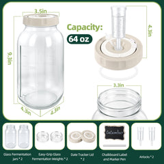 Self-sealing airlocks and silicone grommets included in kit