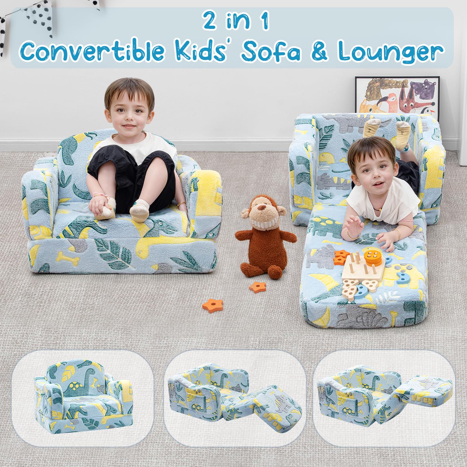 Glow in the dark pony pattern on Airpanda toddler chair