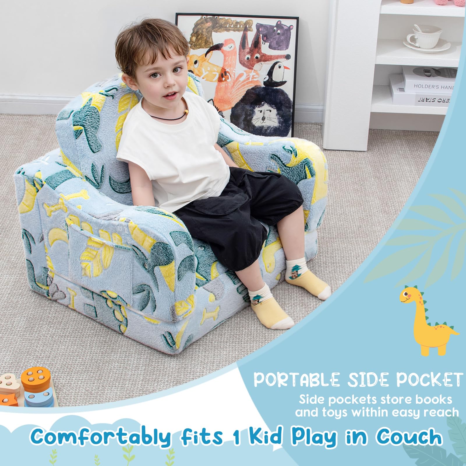 Safe curved design and soft fabric for toddlers