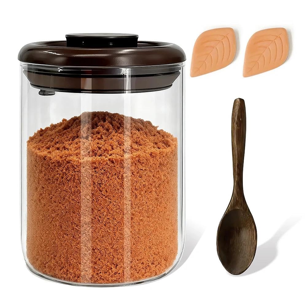 Airtight Brown Sugar Container glass jar with seal