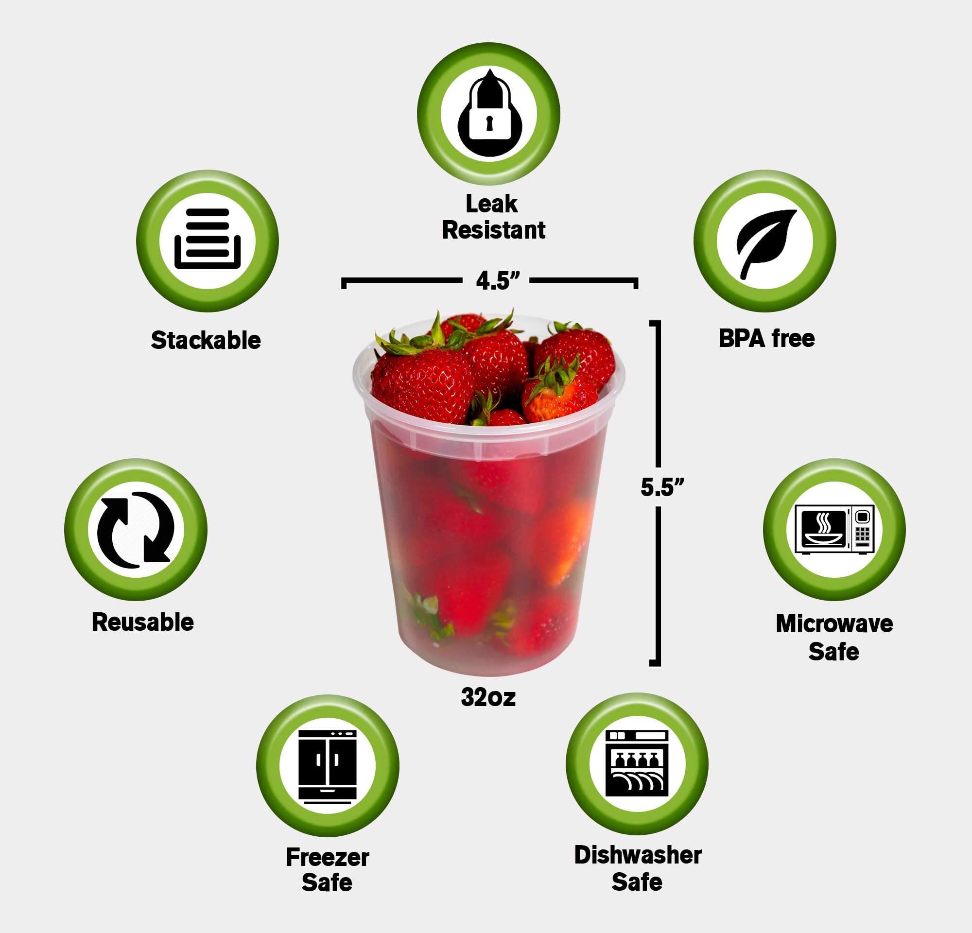 32oz BPA free microwaveable container with airtight lid