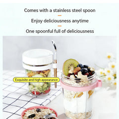 Wide-mouth glass jars with built-in spoon holder