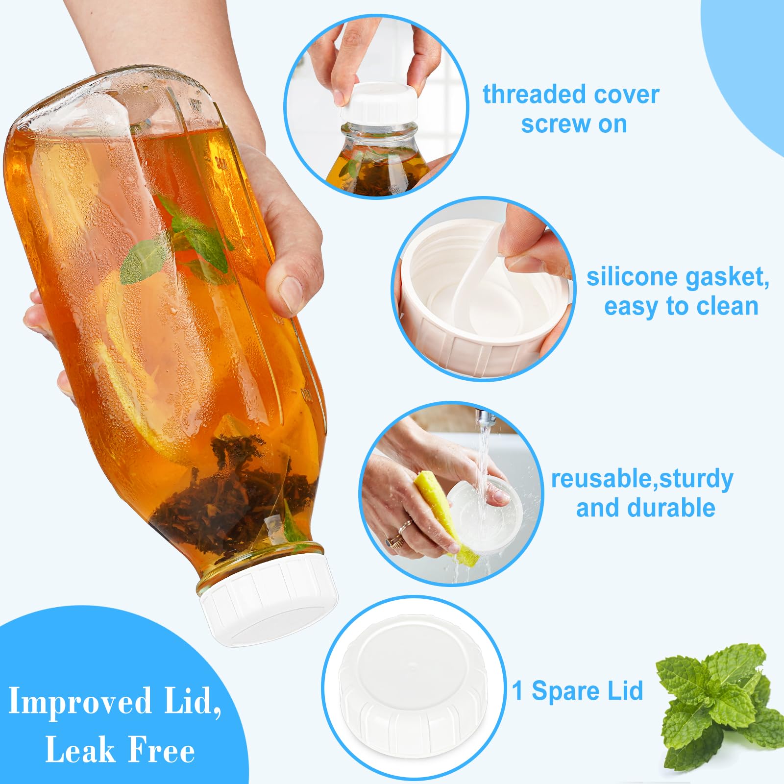 airtight screw lid on glass bottle