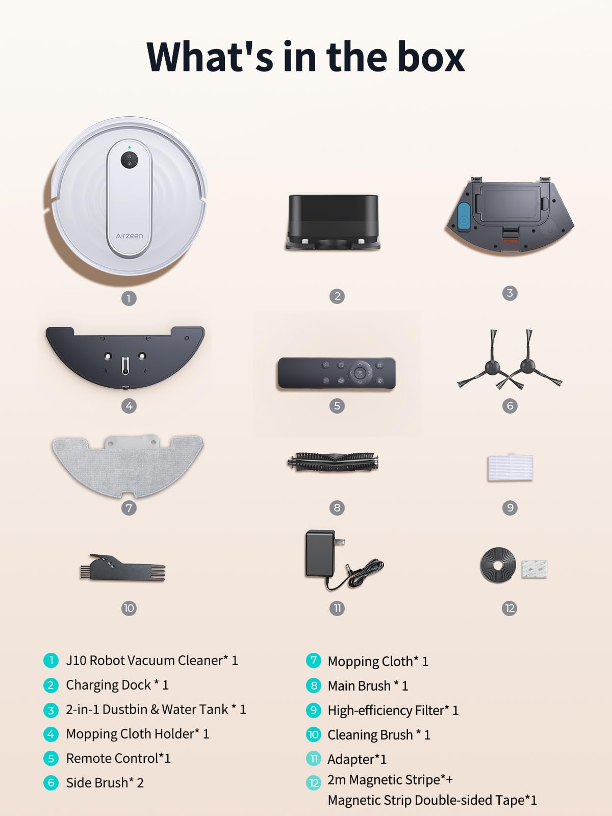 Airzeen debris pickup on floors and carpets