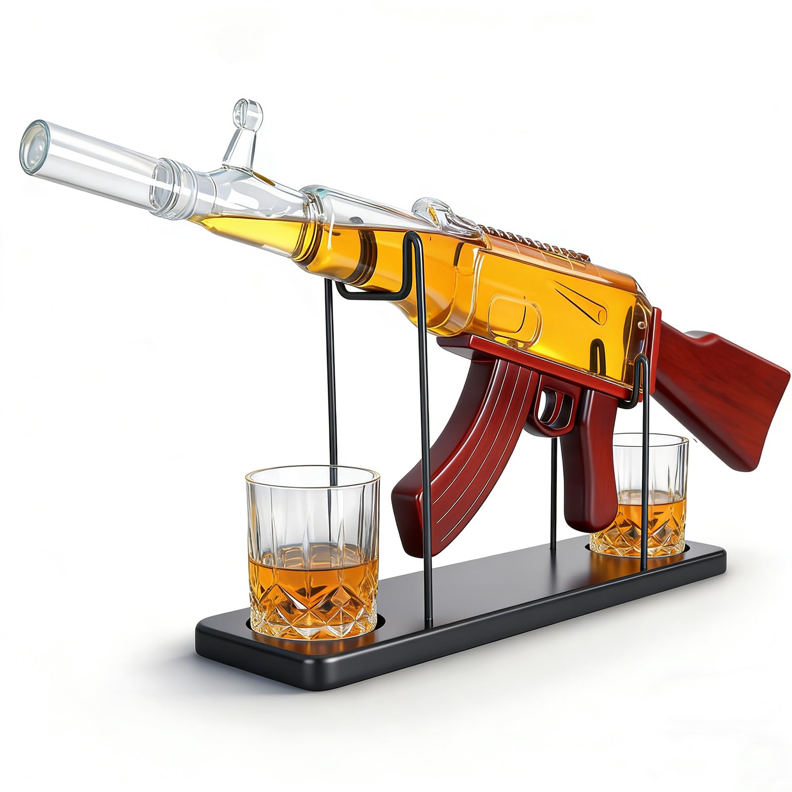 AK Gun Whiskey Decanter Set 25 oz capacity