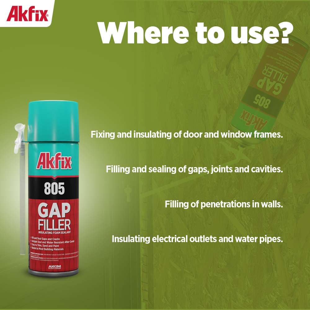 UL certified Akfix 805 polyurethane foam sealant can