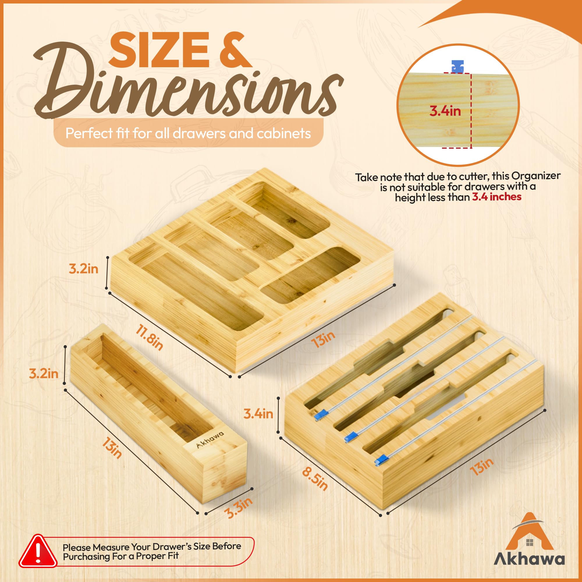9 in 1 baggie organizer with built in cutter