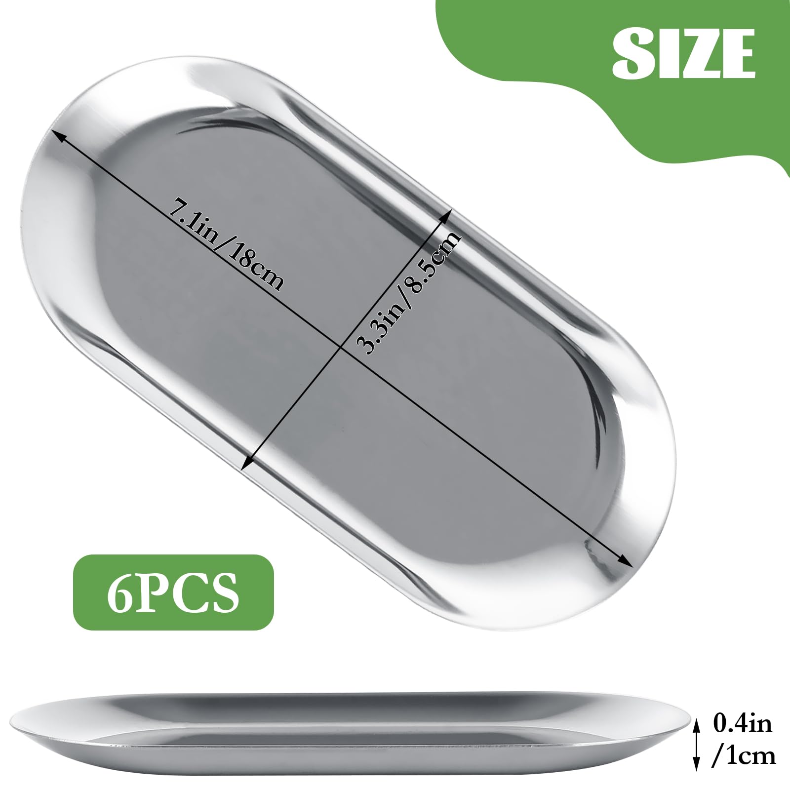 Oval 7inch tray in shiny stainless steel by AKOLAFE