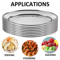 Stainless steel serving tray set akolafe decorative silver