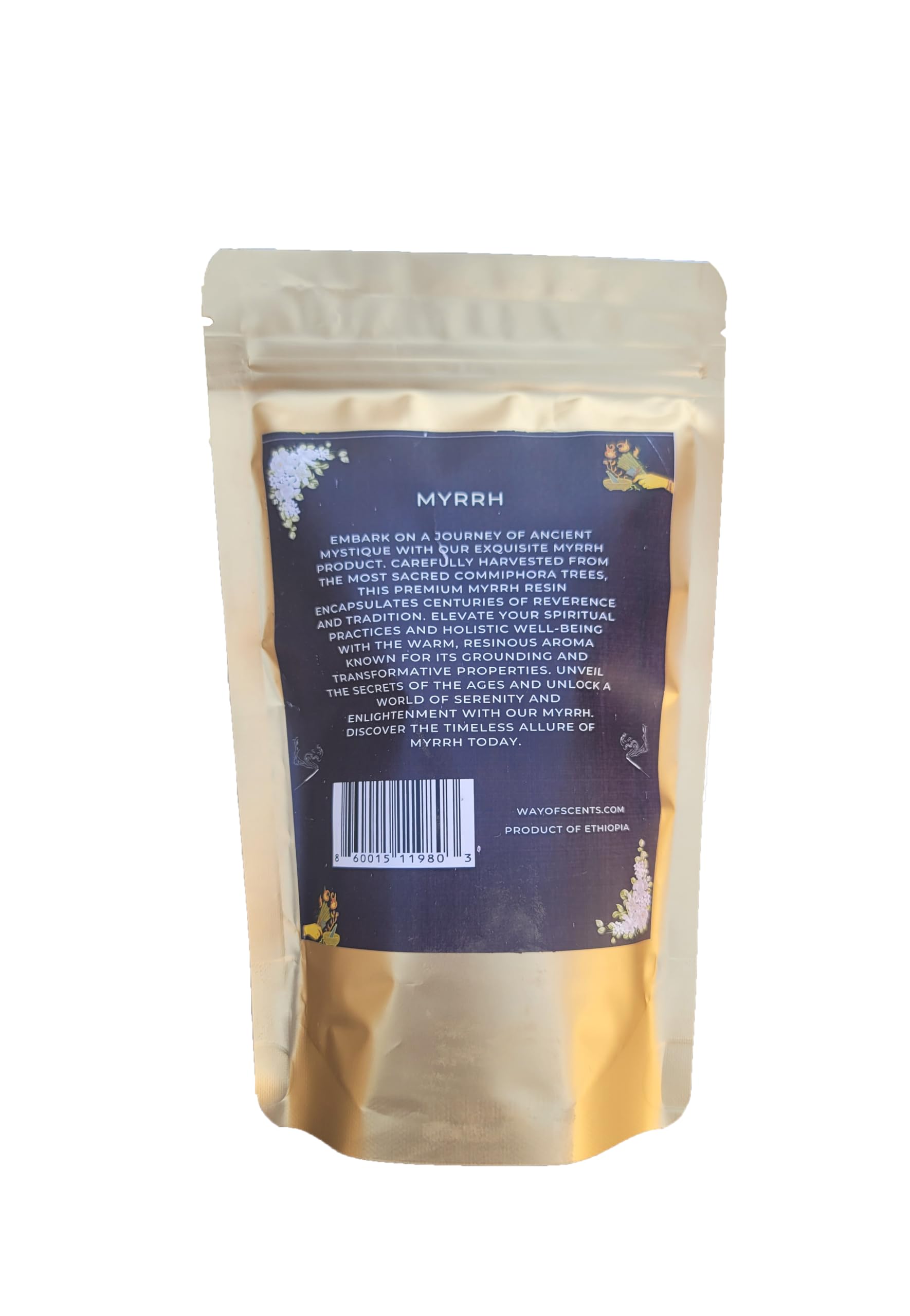 Myrrh resin packaging from Ethiopia Aksum region