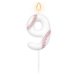 AKURIEEY baseball birthday candle number 9 on cake