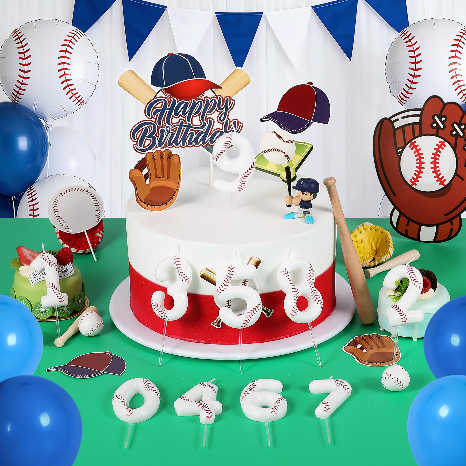 Sports themed cake decor candle for birthdays by AKURIEEY
