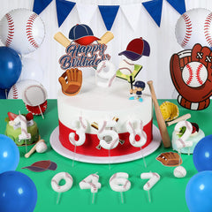 Sports themed cake decor candle for birthdays by AKURIEEY