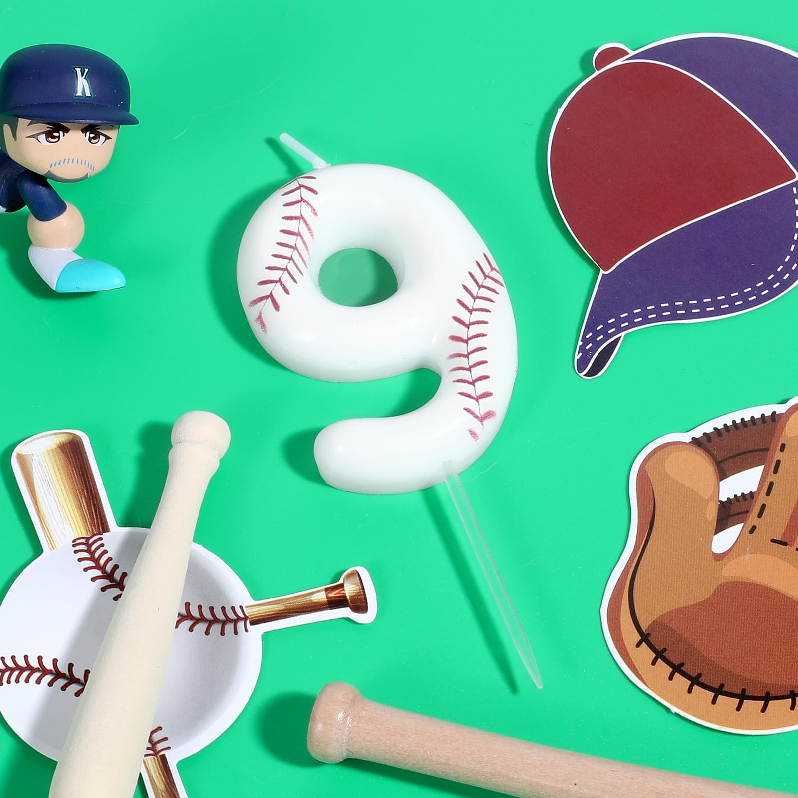 AKURIEEY white baseball candle for cakes and cupcakes