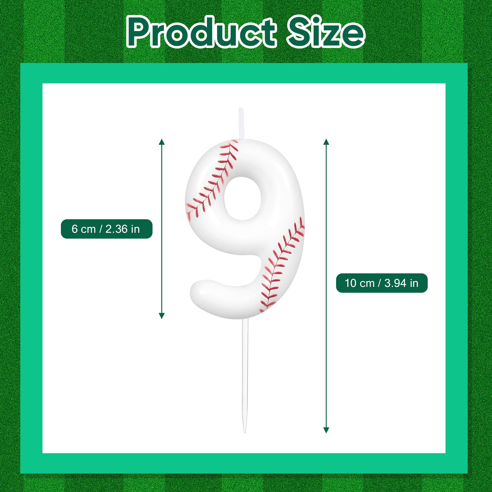 Number 9 baseball candle decorative topper by AKURIEEY