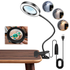 Akynite 10X magnifying glass with light for crafts closeup